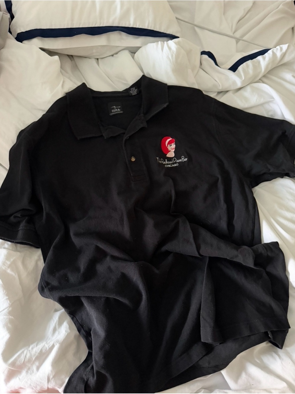 The Redhead Piano Bar Chicago Black Polo Shirt